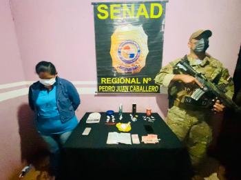Capturan a distribuidora de drogas en Pedro Juan Caballero